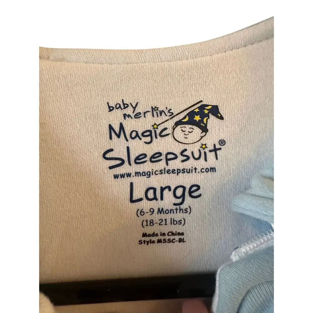 HALO Baby Merlin's Magic Sleepsuit Blue 3/4 Sleeve Blanket Boy Sz L (6–9 Months)